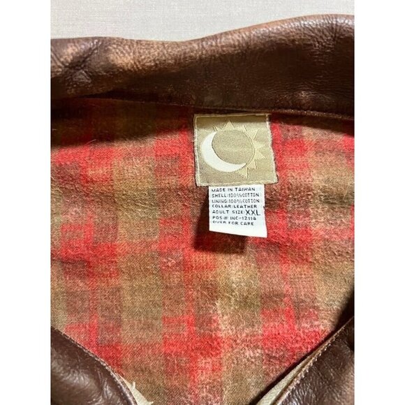 Marlboro Chore Jacket Adult 2XL Button‎ Beige Flannel Long Barn Coat Sleeve. - Picture 2 of 8